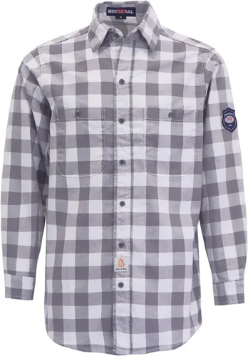 Vista 17 de BOCOMAL Camisas FR Resistente a la llama 100% C NFPA2112 7.5oz Camisa de soldadura resistente al fuego para hombres