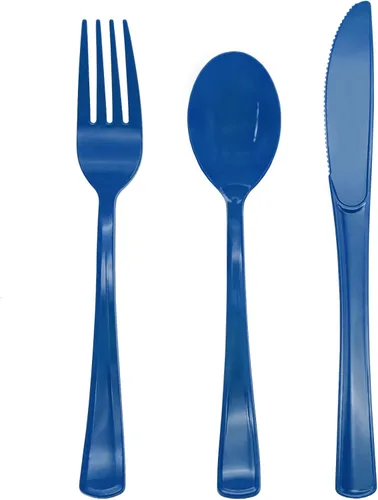 Vista 33 de 150 piezas de cubiertos de plástico rosa intenso y utensilios de plástico rosa intenso resistentes - 50 tenedores, 50 cuchillos, 50 cucharas