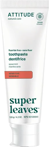 Vista 8 de Attitude Pasta dental sin flúor para aliento fresco, sabor a menta, vegana y libre de crueldad, sin azúcar, ingredientes a base de plantas
