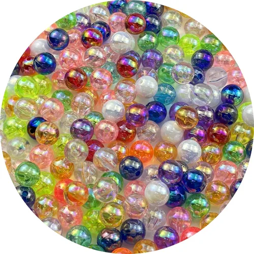 Vista 69 de 2000 cuentas redondas acrílicas de 0.157 pulgadas (0.157 in), cuentas espaciadoras de colores AB con agujero para bricolaje, pulseras, collares
