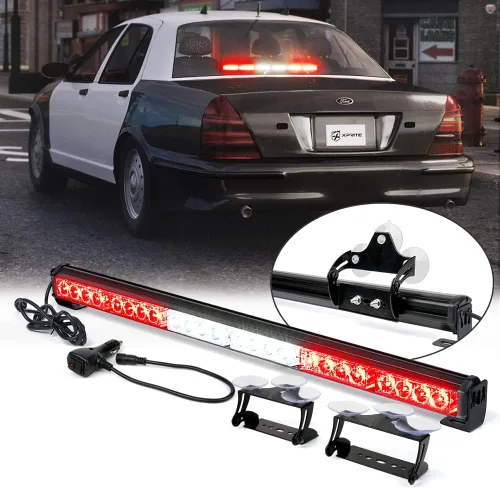 Xprite - juego de luces de emergencia para vehículos, señalizador de tránsito, 7 modos, de 31.5 pulgadas, 24 luces led blancas y rojas