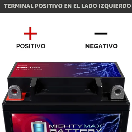 Vista 3 de Mighty Max Battery YB9A-A -12 voltios 9 AH, 130 CCA, batería de motocicleta SLA AGM sin mantenimiento recargable