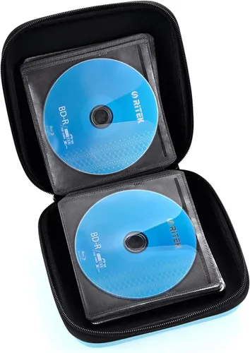 Vista 29 de Funda para DVD, estuche de CD EVA, organizador de almacenamiento, portátil, protector de DVD, soporte para billetera para coche