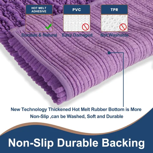 Vista 16 de FLOLEOPA Alfombras de baño de microfibra suave y esponjosa, tapetes de baño absorbentes, antideslizantes, lavables a máquina y de secado rápido