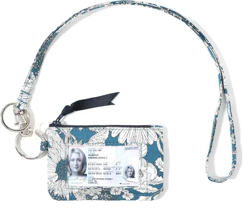 Vista 9 de WONDERFUL FLOWER Cartera con cordón para mujer, soporte para tarjetas de identificación, cordones para insignias de identificación, funda