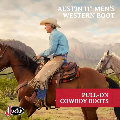 Vista 2 de Justin Botas para hombre Bent Rail de 11 pulgadas con punta cuadrada