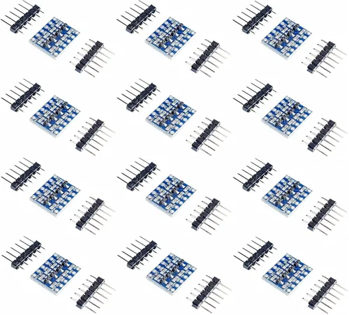 WWZMDiB Módulo convertidor de cambio de nivel lógico de 12 piezas bidireccional 3.3V a 5V, 5V a 3.3V UART, IIC, SPI, 1-Wire 4 canales