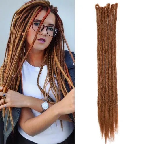Vista 7 de Extensión de pelo de estilo rasta de entre 20 y 24 pulgadas de largo, color degradado, trenzada; hecha a mano, estilo Reggae, enroscada, trenzada