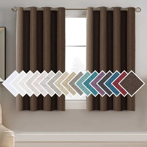 Vista 64 de H.VERSAILTEX Cortina de lino para oscurecer la habitación para dormitorio/sala de estar, cortinas opacas extra anchas de 100 x 84 pulgadas