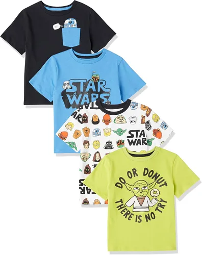 Vista 131 de Amazon Essentials Disney Marvel Camisetas de manga corta para niños y niños pequeños de Star Wars (cebra previamente manchada), paquetes