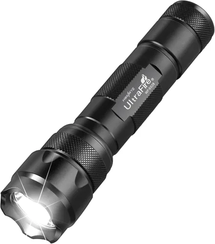 ULTRAFIRE Mini linterna LED de 1000 lúmenes, 5 modos, linterna táctica, súper brillante, pequeña EDC Flashligh, linterna portátil WF-502B (batería