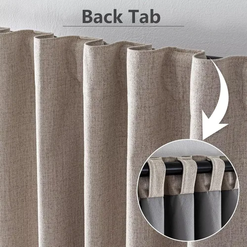 Vista 2 de Cortinas opacas para sala de estar, 100% cortinas opacas de 72 pulgadas de largo, juego de 2 paneles, cortinas con aislamiento térmico, pestaña