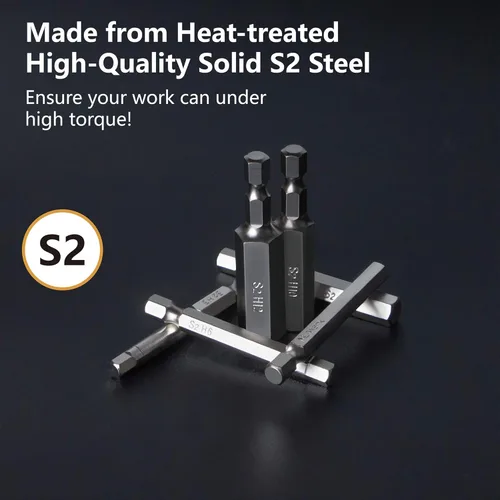 Vista 8 de MulWark Juego de brocas Allen de cabeza hexagonal, 33 piezas (Métrica, SAE, Torx a prueba de manipulaciones) – 2.3 pulgadas de largo, vástago