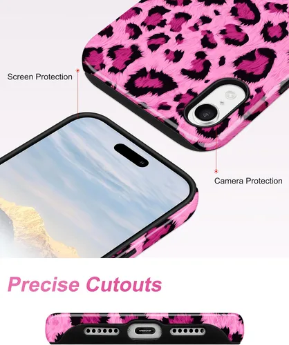 Vista 646 de Jusy Funda compatible con MagSafe con estampado de caparazón de tortuga marrón para iPhone 7/8/SE, cubierta protectora de TPU suave magnética