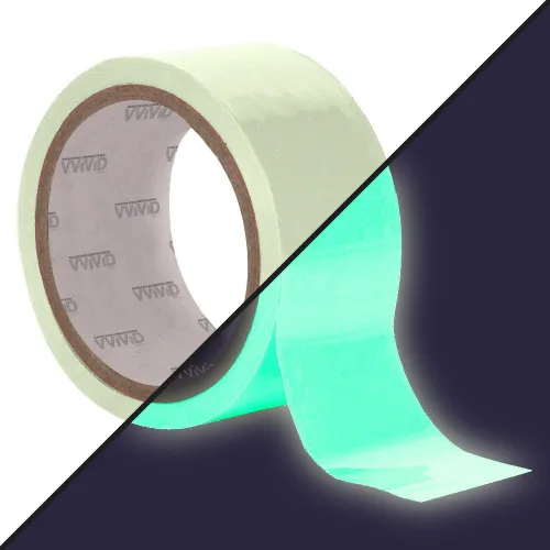 VViViD DECO65 - Rollo de cinta adhesiva permanente de vinilo para manualidades que brilla en la oscuridad (1/2 pulgada x 25 pies)