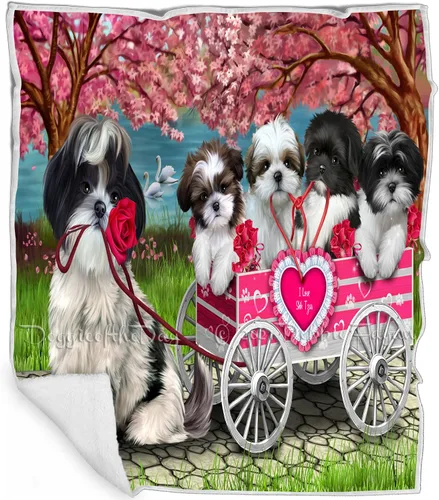 Vista 9 de 4th of July Fireworks Shih Tzu Dog Blanket - Lightweight Soft Cozy and Durable Bed Blanket - Animal Theme Fuzzy Blanket for Sofa Bed Couch