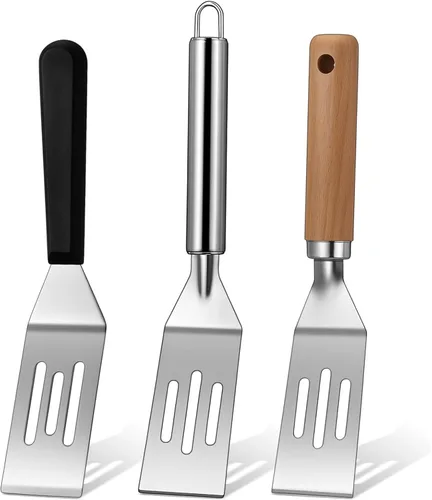 Vista 10 de Patelai Paquete de 5 espátulas pequeñas, mini espátula para servir y voltear, espátula para brownies, para servir y voltear, para cocinar