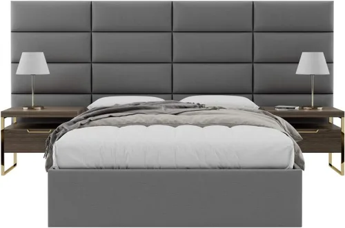 Vista 332 de Vänt - Paneles tapizados de cabecera para montar en la pared, diseño Isabelle, 60 x 23 pulgadas, configuración de 4 paneles individuales