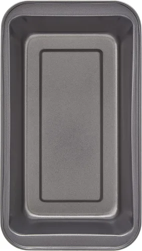 Vista 2 de Amazon Basics Molde rectangular antiadherente para hornear pastel de carne con distribución uniforme del calor, 9.5 x 5 pulgadas, gris, juego de 2