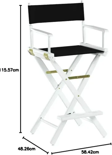 Vista 194 de Casual Home - Silla de director de 24.0 in, marco negro, con lona azul marino, altura de mostrador