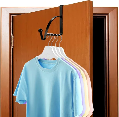 Vista 5 de Hotop 4 ganchos para colgar sobre la puerta, múltiples organizadores de almacenamiento para colgar, ganchos para abrigos, ropa, sudaderas