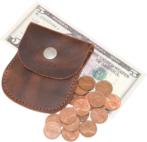 Vista 3 de Hide & Drink, Bolsa de monedas con curvas, estuche de bolsillo para centavos, bolsa rústica, accesorio de viaje, cuero de grano completo, hecho a