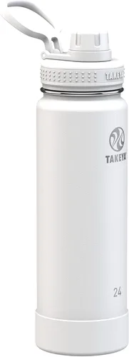 Vista 4 de Takeya Actives Insulated Stainless Steel Water Bottle with Spout Lid, 24 Ounce, Blush and Arctic