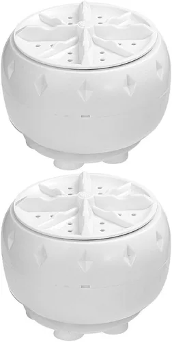 Mini lavadora portátil, paquete de 2 arandelas automáticas de mesa con fuente de alimentación USB y ventosa inferior para viajes, caravana y