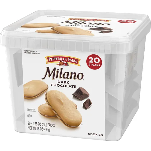 Vista 7 de Pepperidge Farm Milano - Galletas de chocolate negro, 20 paquetes, 2 galletas por paquete