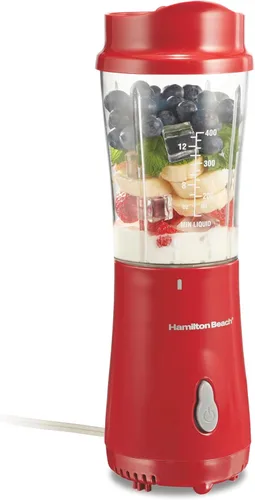 Vista 12 de Hamilton Beach Portable Blender for Shakes and Smoothies,14 Oz BPA Free Travel Cup & Lid,Durable Stainless Steel Blades,Personal Smoothie Blender,2