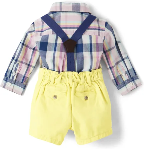 Vista 4 de Gymboree Conjunto de body de manga larga y pantalones cortos chinos para bebé