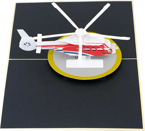 Rykamia Tarjeta desplegable de avión, helicóptero en blanco, avión, despedida, agradecimiento, jubilación, tarjeta de cumpleaños, regalos de piloto,