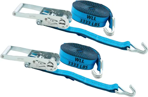 Vista 23 de Mytee Products Correas de amarre de trinquete con gancho de alambre, correa de trinquete de 2 pulgadas x 27 pies 10,000 libras de resistencia a
