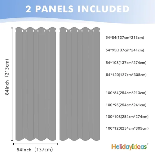 Vista 6 de HolidayIdeas - Cortinas traslúcidas beige para exteriores impermeables para el patio, 2 paneles - 54 x 84 pulgadas - Cortinas de gasa con ojales