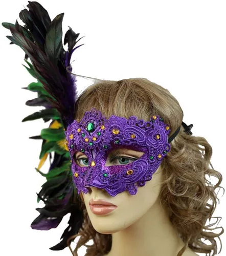 Vista 2 de Masquerade Mardi Gras Venetian - Máscara de ojos para mujer