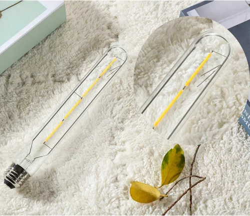 Vista 8 de Leools Bombillas LED largas T10, bombilla tubular regulable de 4 W, equivalente a 40 vatios, bombilla de filamento LED vintage estilo Edison E26