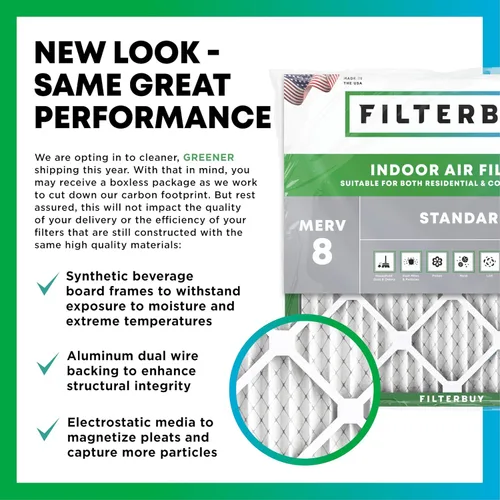 Vista 3 de Filterbuy 19.25x21.25x4 Air Filter MERV 8 Essential Dust & Allergy Defense (3-Pack), Electrostatic Pleated HVAC AC Furnace Filters Replacement