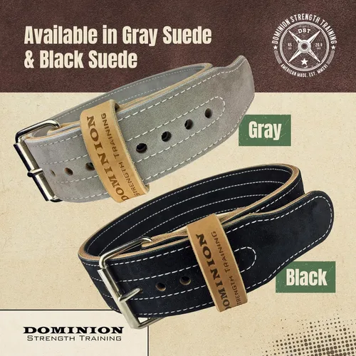 Vista 7 de Suede 3-inch Weightlifting Belt - Premium Powerlifting Support with Enhanced Grip Technology