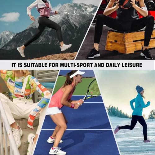 Vista 6 de Calcetines de compresión de tobillo para mujer con soporte de arco atléticos de corte bajo calcetines para correr para mujer, cojín