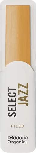 Vista 4 de D'Addario Organic Select Jazz Filed Saxofón 2 medianas, paquete de 5 cañas de saxofón barítono (ORSF05BSX2M)
