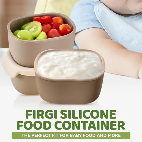 Vista 7 de Recipientes de almacenamiento de alimentos para bebés, silicona sin BPA, tapa hermética, aptos para microondas y lavavajillas, recipientes