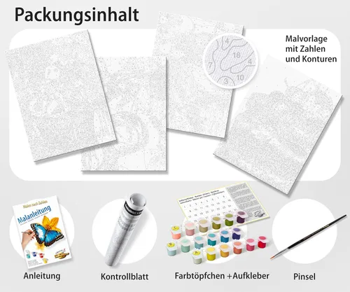 Vista 4 de NORRIS Paint by#S: Winter Birds (Quattro) Pintura por #