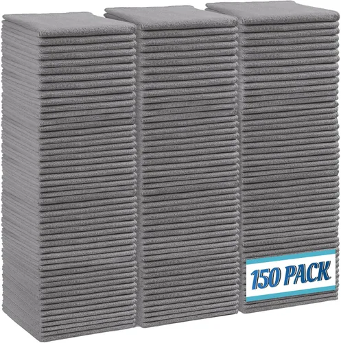 Vista 32 de HOMEXCEL Paño de limpieza de microfibra negro, paquete de 8 paños de limpieza para cocina, sin pelusa, sin rayones, altamente absorbentes