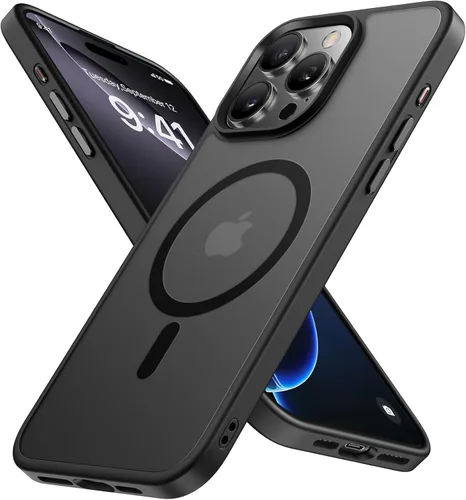Vista 116 de Miracase - Funda magnética para teléfono 17 (compatible con MagSafe) con protector de pantalla de grado militar, funda mate translúcida antihuellas