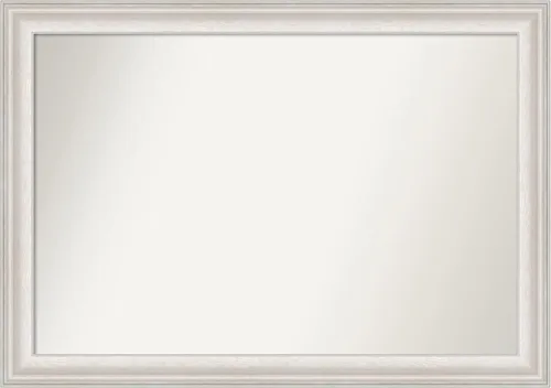 Vista 47 de Amanti Art Espejo de pared blanco de 30 x 42 pulgadas, espejo de baño rectangular blanco para decoración de pared de sala de estar, marco Parlor