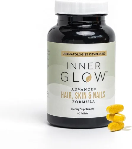 Inner Glow Vitaminas Avanzadas para el Cabello, la Piel y las Uñas – Suplemento Capilar Desarrollado por Médicos con Biotina, Péptidos de Colágeno,