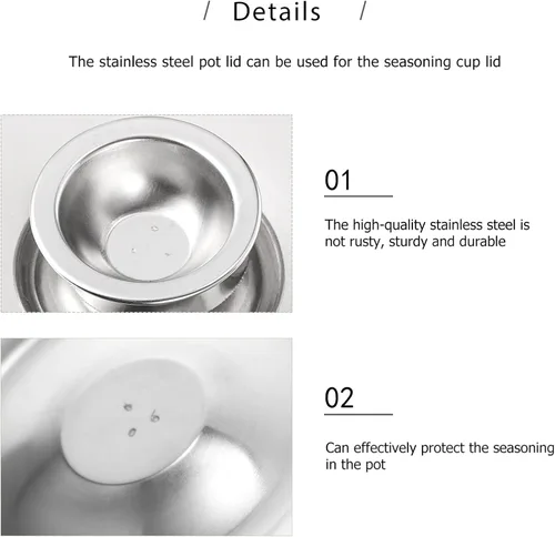 Vista 8 de DOITOOL Tapa universal para olla de cocina, tapa de olla de acero inoxidable, tapa de sartén pequeña, tapa de olla de condimento, tapa de cacerola