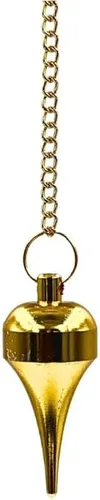 Vista 9 de Péndulo – Péndulos de Metal Curativos – Péndulo de Acero y Cobre con Disco Dorado en Forma de Cono – Péndulo de Radiestesia para Adivinación