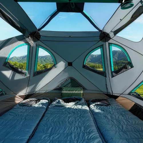 Vista 3 de TIMBER RIDGE Camping Tent, 4 Person Instant Pop Up Hub Tent with 8 Windows, Easy 60 Second Setup, Weather Resistant Family Cabin Tents with Rain Fly