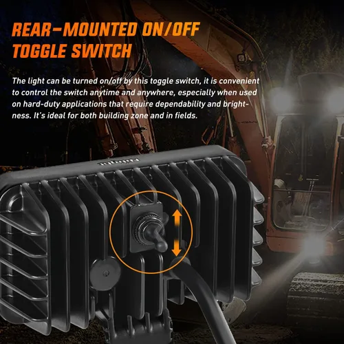 Vista 6 de Nilight - Juego de 2 luces de trabajo LED cuadradas de 4.4 pulgadas con interruptor de palanca integrado, lámpara de inundación de 150° de 36 W